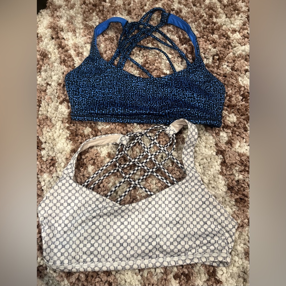 TWO lululemon athletica Free to be Wild sports Bras SIZE 4